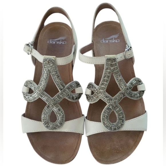 DANSKO Reeta Sandals Ivory Nubuck Buckle Closure Size 39 (US 9) - Picture 2 of 10